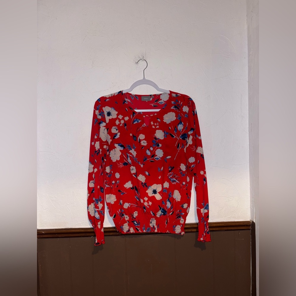 BYoung | Red Floral Blouse